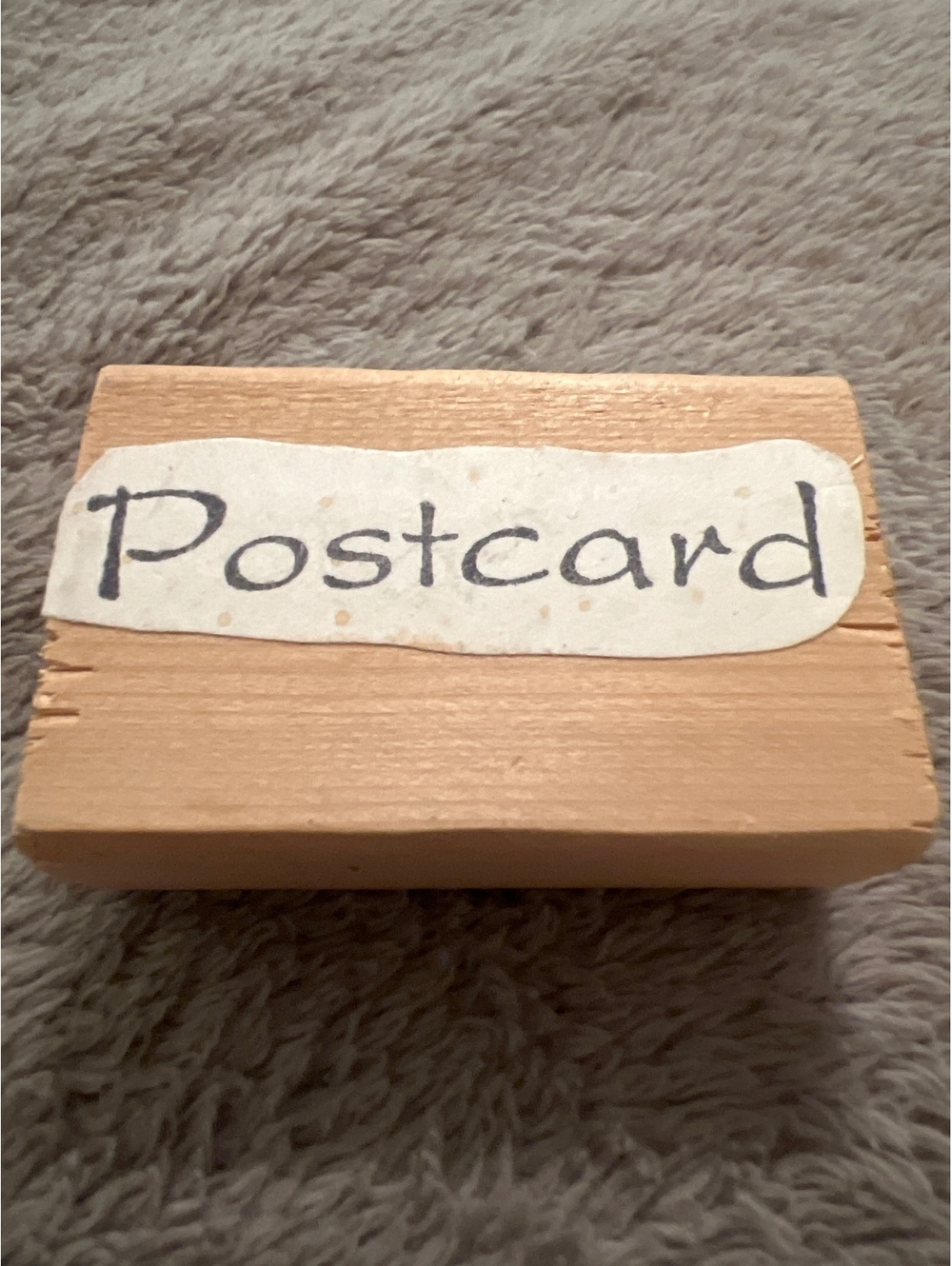 Handmade Wooden Postcard Stamp